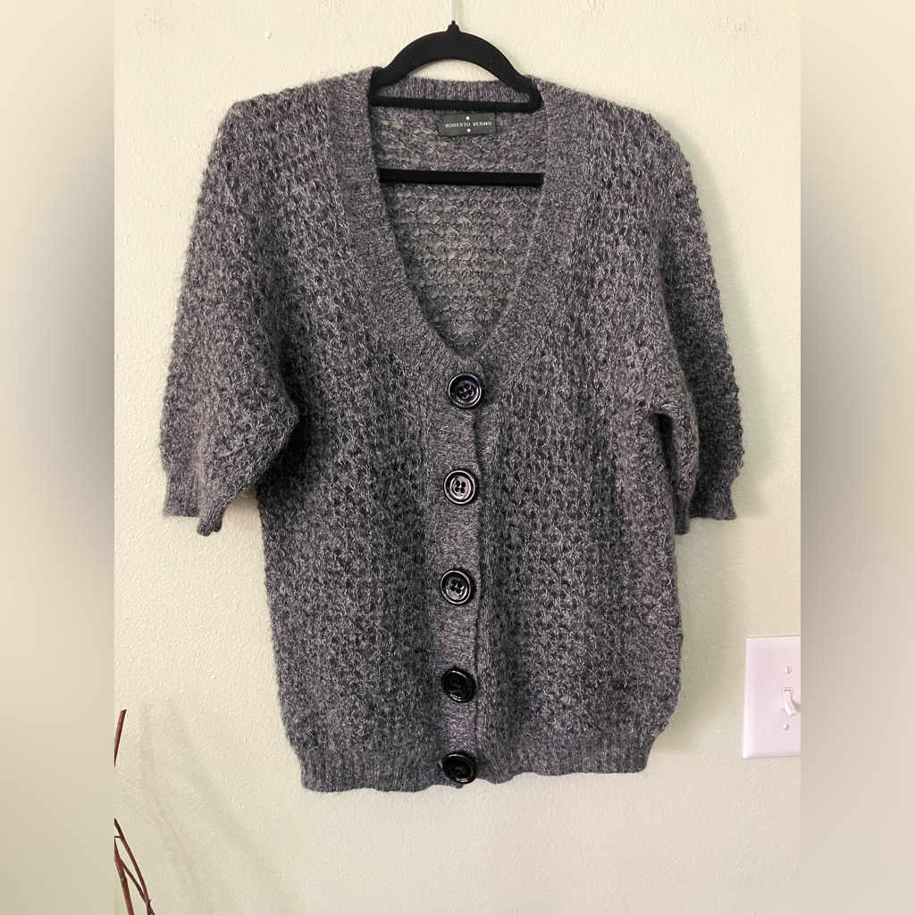 Roberto Verino Alpaca Wool Button Up Sweater Blouse